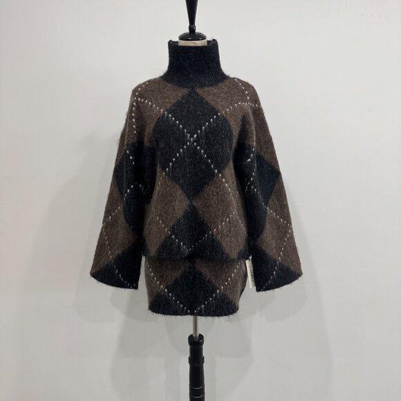 Commense Argyle Wool-Blend Sweater & Mini Skirt Set NWT, Size S/M - Picture 8 of 17